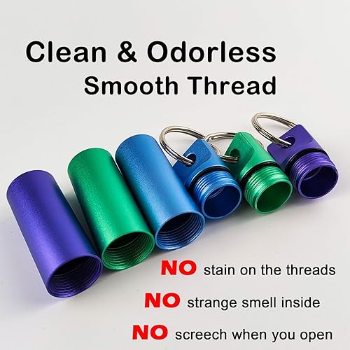 Miniatura 10 de Pequeña caja organizadora de píldoras, llavero impermeable, portapíldoras, contenedor de píldoras de viaje, estuche de metal con llavero para