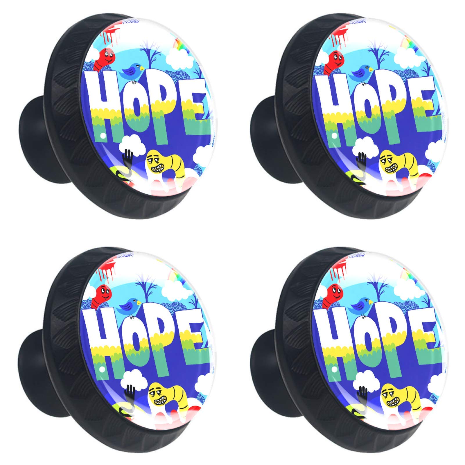 Boutons de meuble ronds en verre Hope pour réparer une poignée cassée de meuble x4