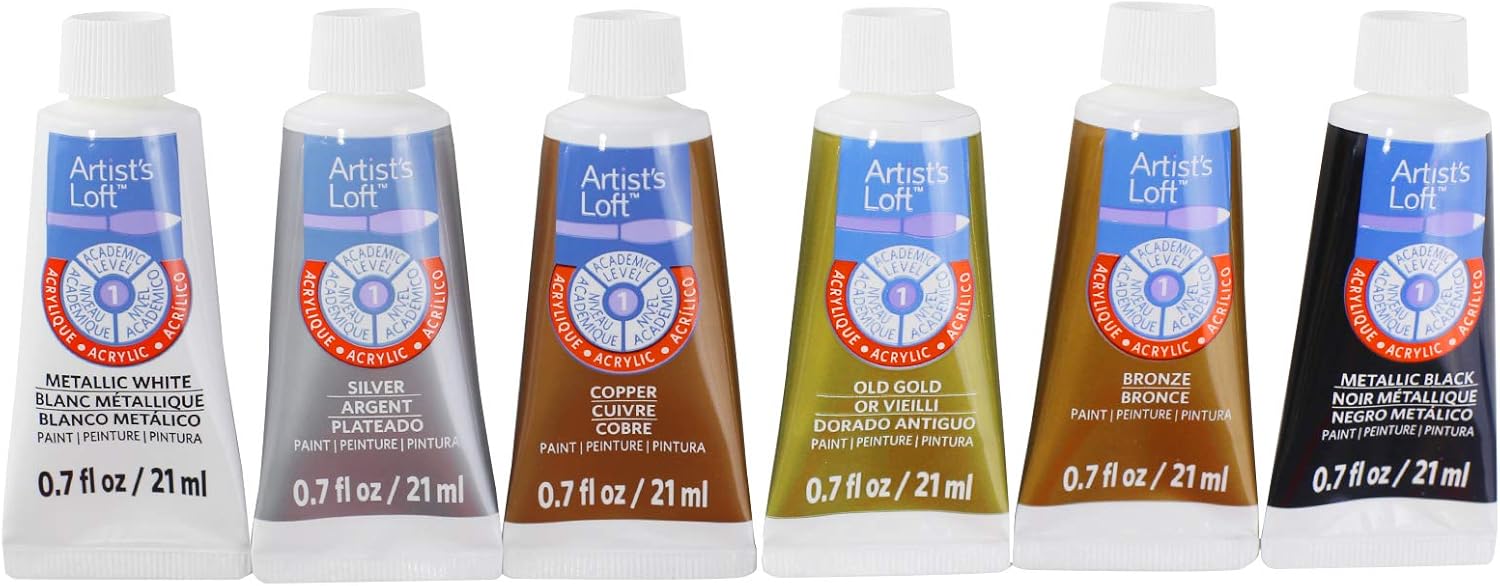 Metallic Acrylic Paint Set by Artist's Loft, Bronze Acyrlic, Silver