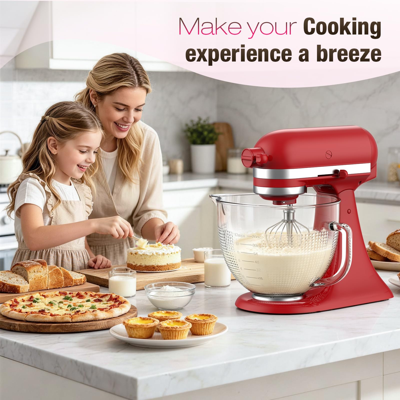 Glasschüssel für KitchenAid Standmixer mit Kippkopf