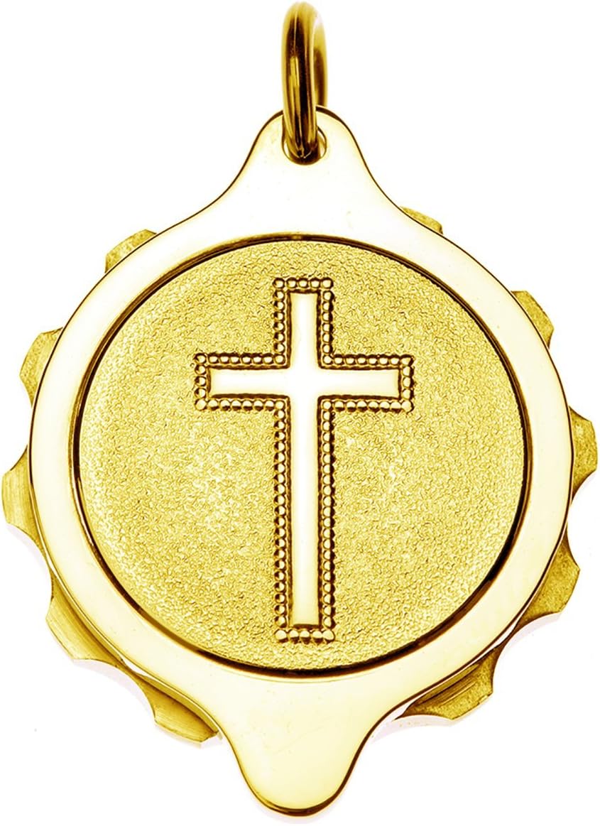 Gold Plated SOS Talisman Pendant - Christian Cross