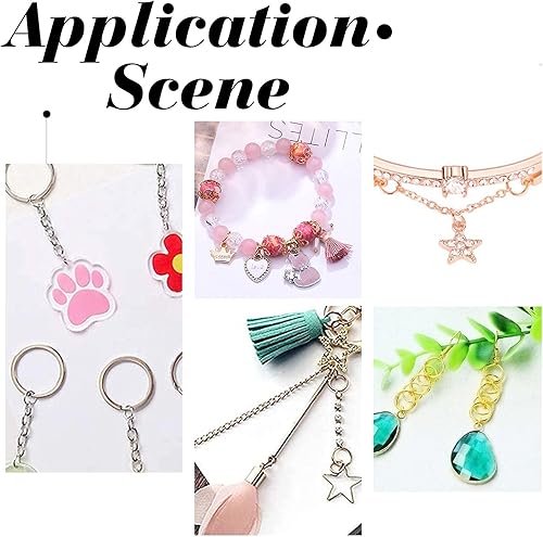 Miniatura 7 de UNICRAFTALE 20 anillos divididos de oro rosa con cierre de llavero de superficie lisa, aros de acero inoxidable divididos para el hogar, llaves de