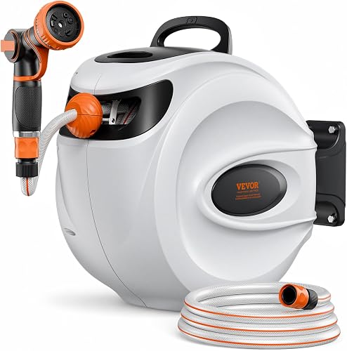 VEVOR Retractable Hose Reel, 115 ft x 1/2 inch, 180° Swiv…