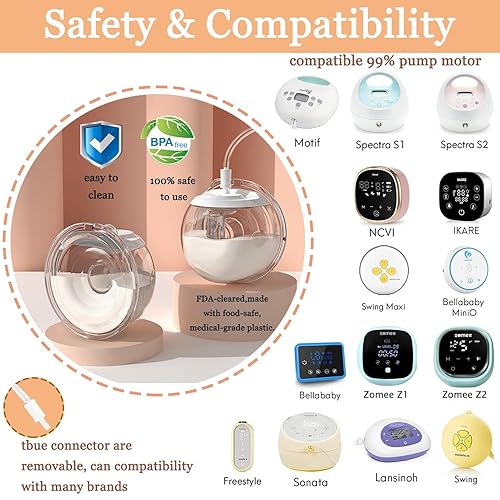 Miniatura 8 de Taza de recolección de leche portátil, taza colectora de leche manos libres, compatible con la mayoría de los extractores de leche eléctricos,