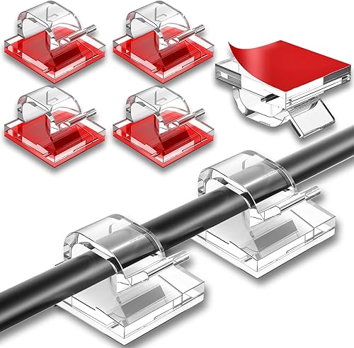 Miniatura 11 de 100 clips para cables, organizador de cables adhesivo, soporte para cables, organizador de cables, ganchos autoadhesivos para oficina, hogar (negro)