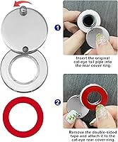 Vista 3 de Juego de 2 cubiertas de mirilla, cubiertas de agujeros para mirillas para espectadores de puertas, protector de mirilla de seguridad para el hogar