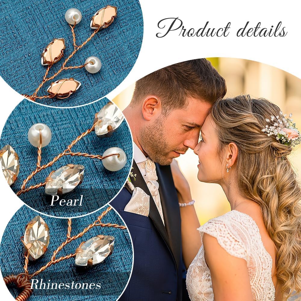30 Pezzi Sposa Forcine Capelli Accessori,Punti Luce di strass per donna, Matrimonio Nuziale Copricapo Fermagli di Cristalli mollette di U