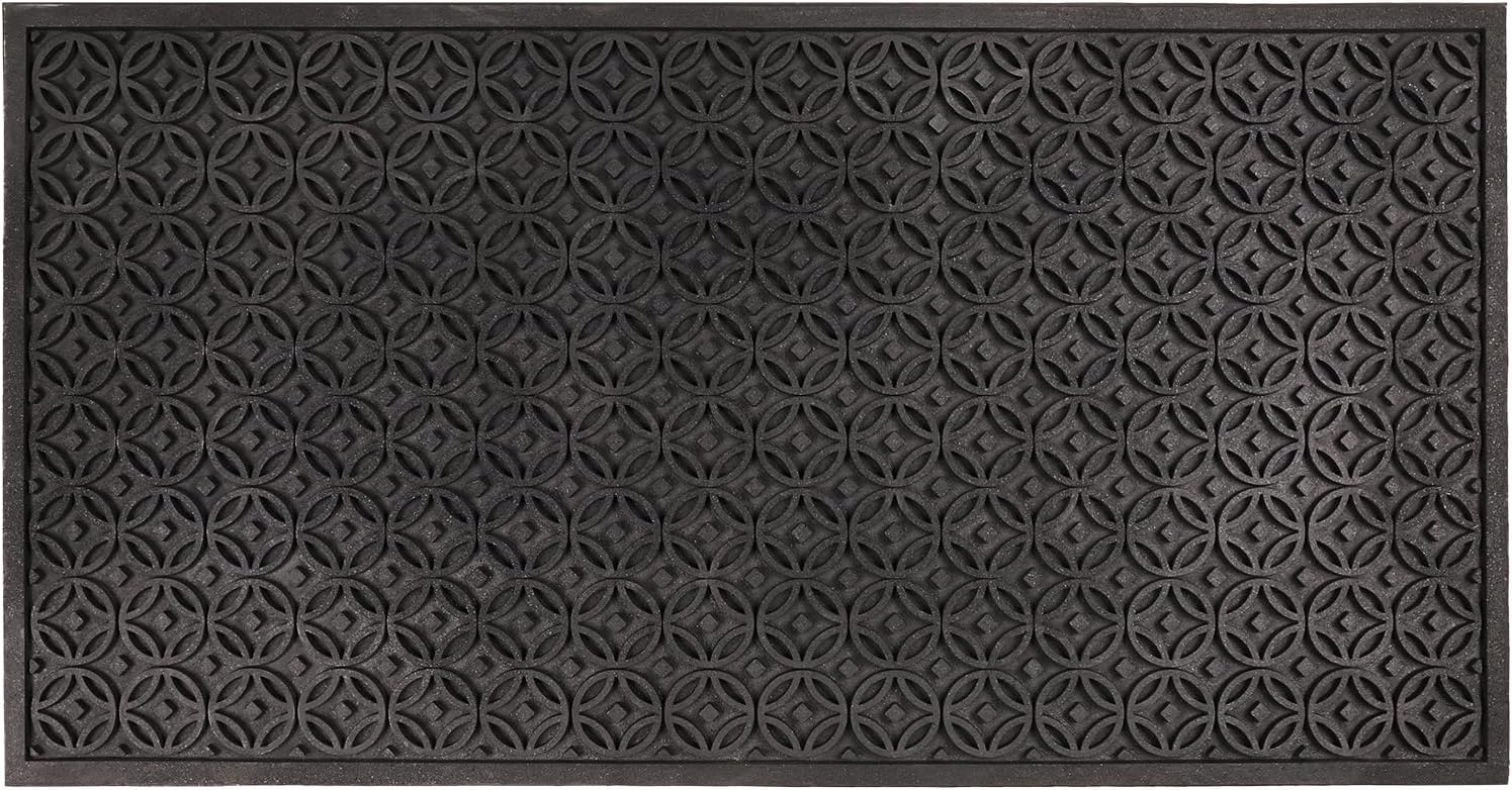 Large 47"x22" Durable Welcome Door Mat Outdoor, Non-Slip Rubber Door Mat- Heavy Duty Outdoor Mat for Front Door Entrance, Garage, Patio & High Traffic Areas（Lattice）
