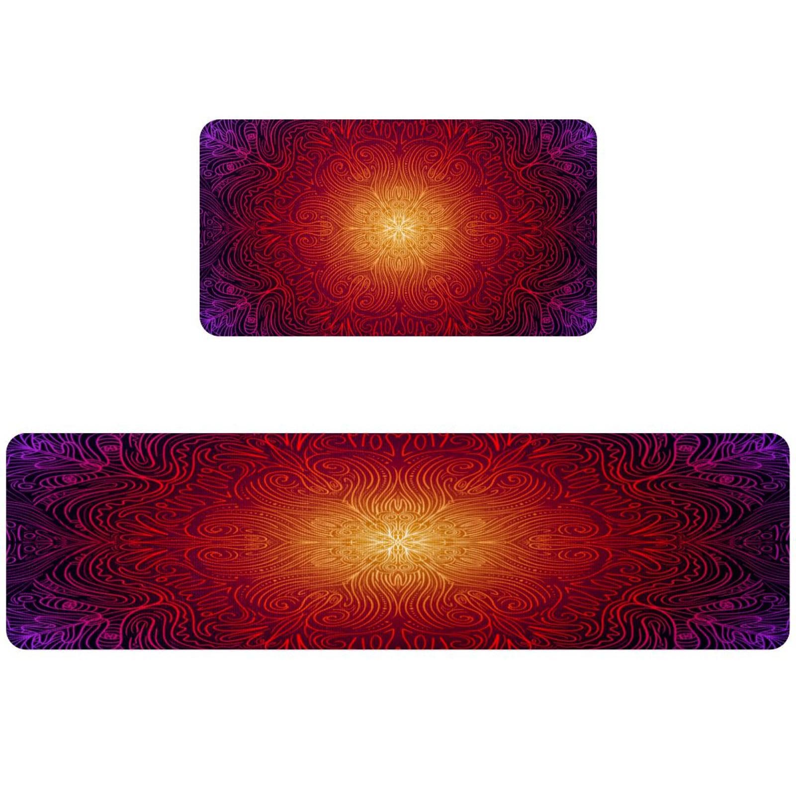 Alfombras de cocina lavables estilo mandala para un pasillo y hogar limpio