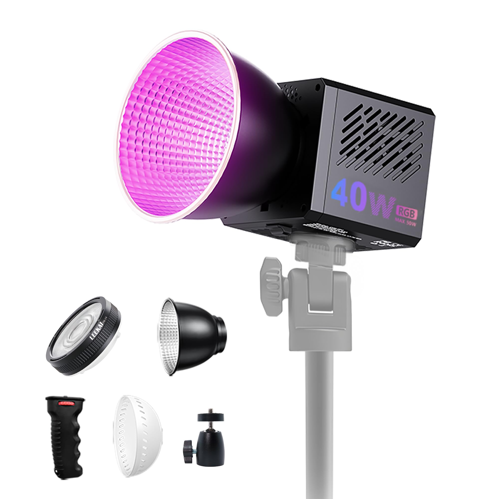 Amazon.com : Leekai C40 40W RGB Video Light, Handheld Spotlight 1