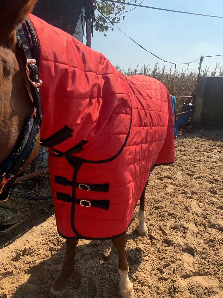 Manta de Invierno Heavy para Caballo Manta de Caballo de Invierno Suave Cómoda, Ideal para la Cuadra, Manta para Todo el año para Exteriores Equipo Ecuestre(Size:145-160CM)
