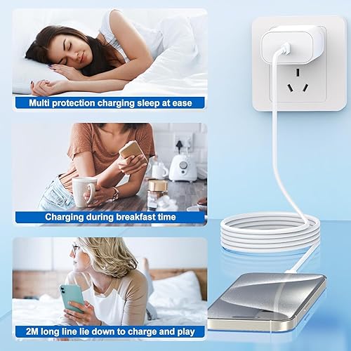 Miniatura 6 de Cargador rápido para iPhone, [certificado MFi] Paquete de 2 cables USB C a Lightning de 10 pies + cargador USB C de 20 W PD USB C adaptador de carga