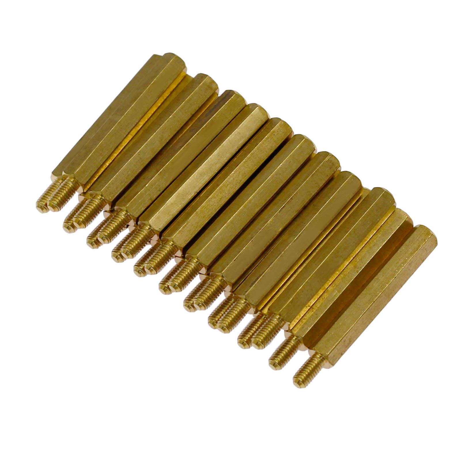 Mecion 20pcs M3 x 30mm + 6mm Male to Female Thread Brass Hex Standoff Spacer Pillars-image-33