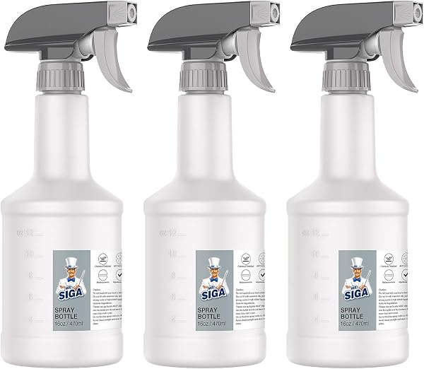 MR.SIGA 16oz Heavy Duty Plastic Spray Bottles for Cleaning