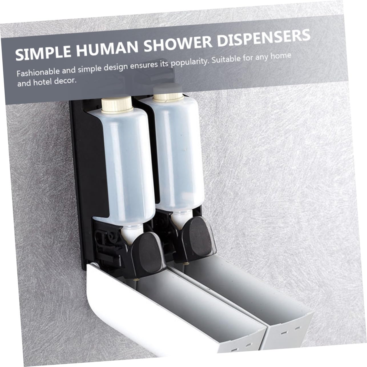 Garneck Dispensador de Jabón Líquido de Pared para Baño, Plástico Blanco, Diseño Simple y Ligero, Adecuado para Uso Hogar y Viajes