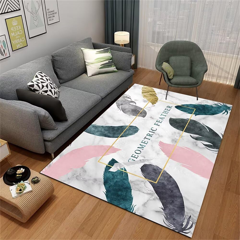 Tapis de salon multicolore antidérapant idéal pour décorer le balcon ou une chambre de bébé