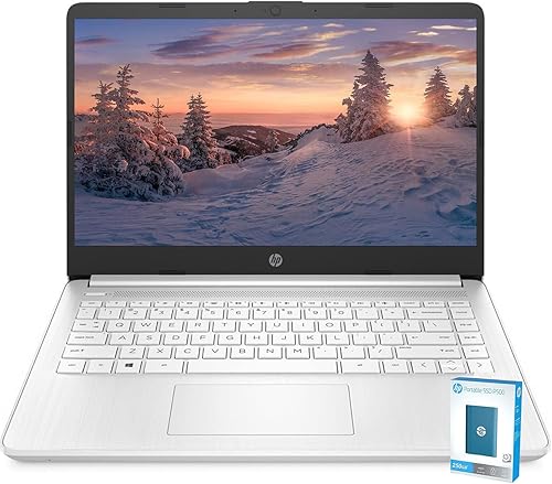 Laptop HP Premium 2022 HD delgada y ligera de 14 pulgadas, procesador Intel de doble núcleo, 32 GB de RAM, 64 GB de almacenamiento, batería de larga