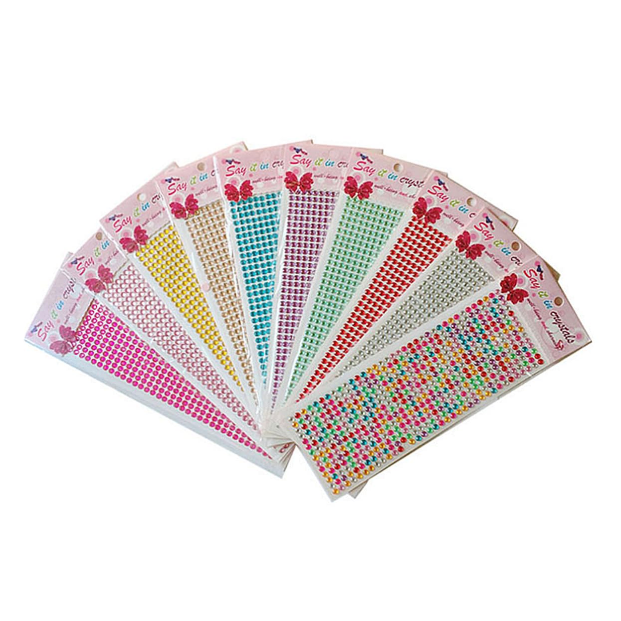 Healvian 15pezzi Adesivi Perle Artificiali Forma Con Retro Adesivo Per Decorazioni Artigianali Make-up e Festa Misti