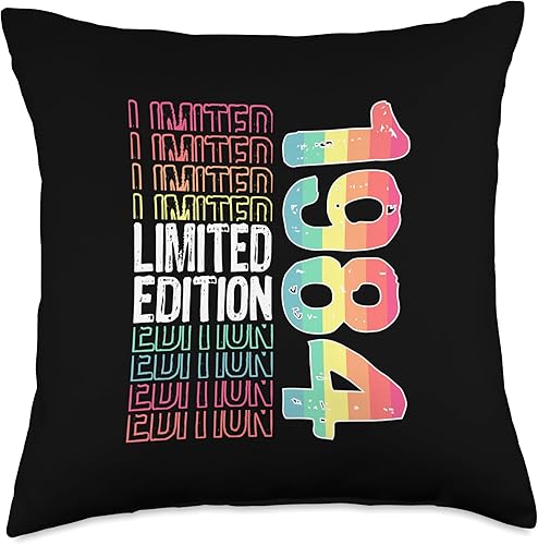 Miniatura 4 de Limited Edition Vintage 1984 Retro Birthday Throw Pillow