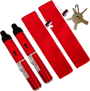 Torch Lighters,Butane Lighters Refillable Butane Fuel Long Lighter Single Flame Adjustable Pen Torch Lighter Multipurpose Windproof Lighters,2 Pack RedGas Not Included