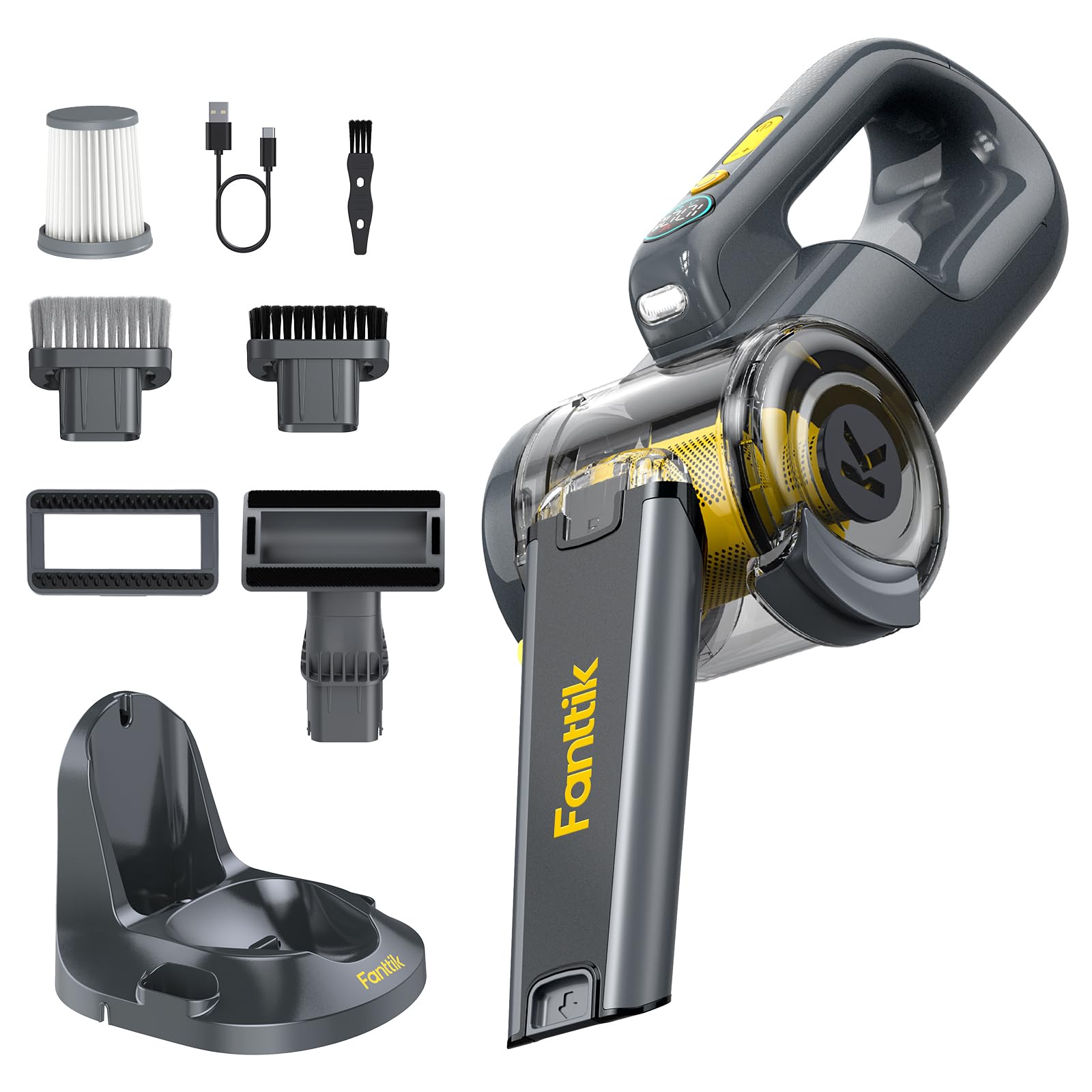 Fanttik Fold V10 Ultra Deluxe Handheld Vacuum Cordless Gray