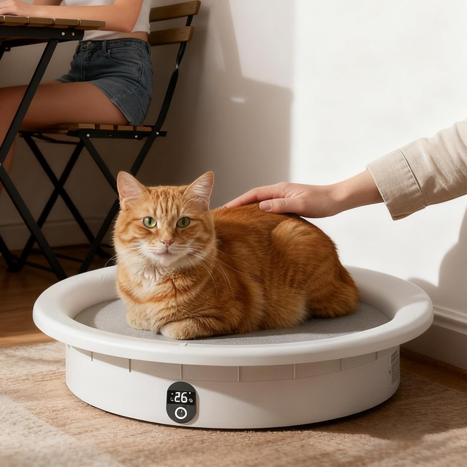 Constant-Temp Dog Pad - Smart Heating Mat, Cooling Function with 33lb Capacity, Pressure-Activated Electric with Auto Control, Small Medium Breed Ready, Winter Comfort for Puppy Bedroom