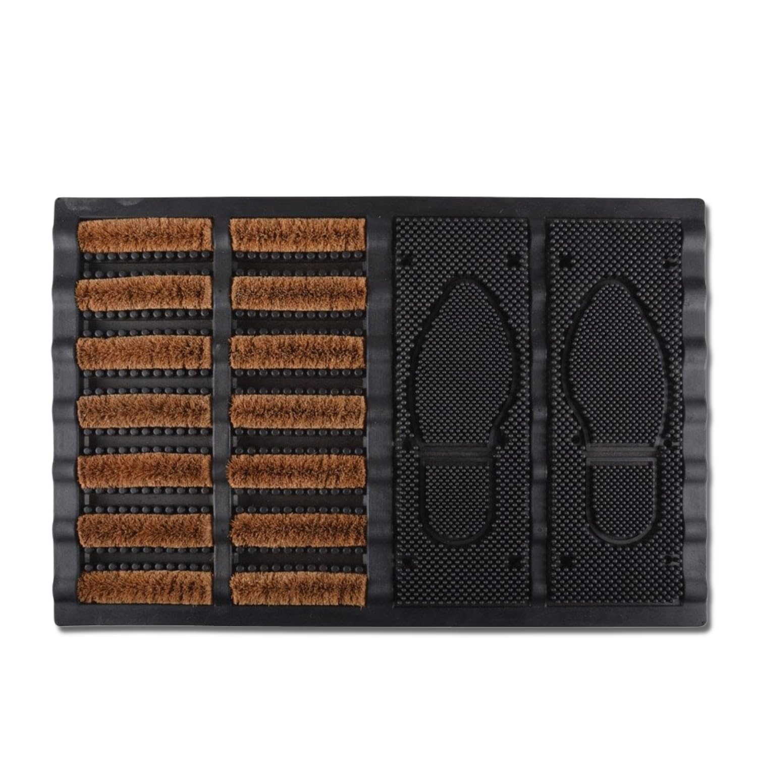 Saraika Outdoor Rubber Door Mat Weather Resistant Easy To Clean Non Slip Heavy Duty Dirt Scrapper (6995 - Coir & Rubber Boot Mat (60x40cm))