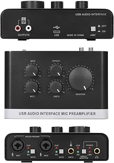 USB Audio Interface with 2X XLR/TRS Inputs, Phantom Power, USB-A/C Connectivity Perfect for Recording, Live Streaming, Podcasting Home Studio Use by Musicians Content Creators(OS3)