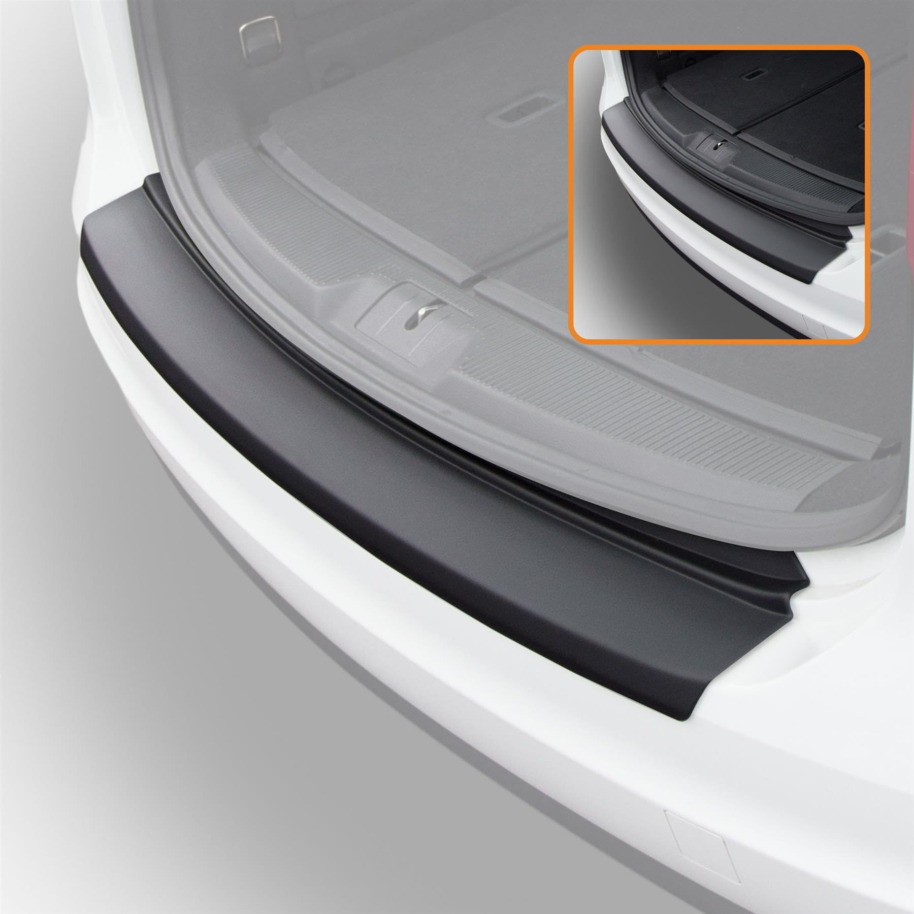 Travall Ladekantenschutz Kofferraum für VW Sharan (2010-2020) Selbstklebend Kratzschutz 100% Perfekte Passform Stoßstangenschutz, Einfache Montage Schwarzer ABS-Kunststoff für den Kofferraum Ladekant