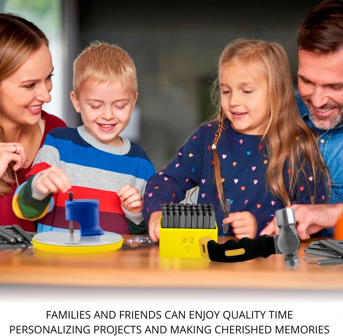 YARDD 64 PCS Metal Stamping Kit - Metal Stamps for Jewelry Making Letter Punch Set Leather Steel Number and Letter Stamping Kit Hand Press - Image 9