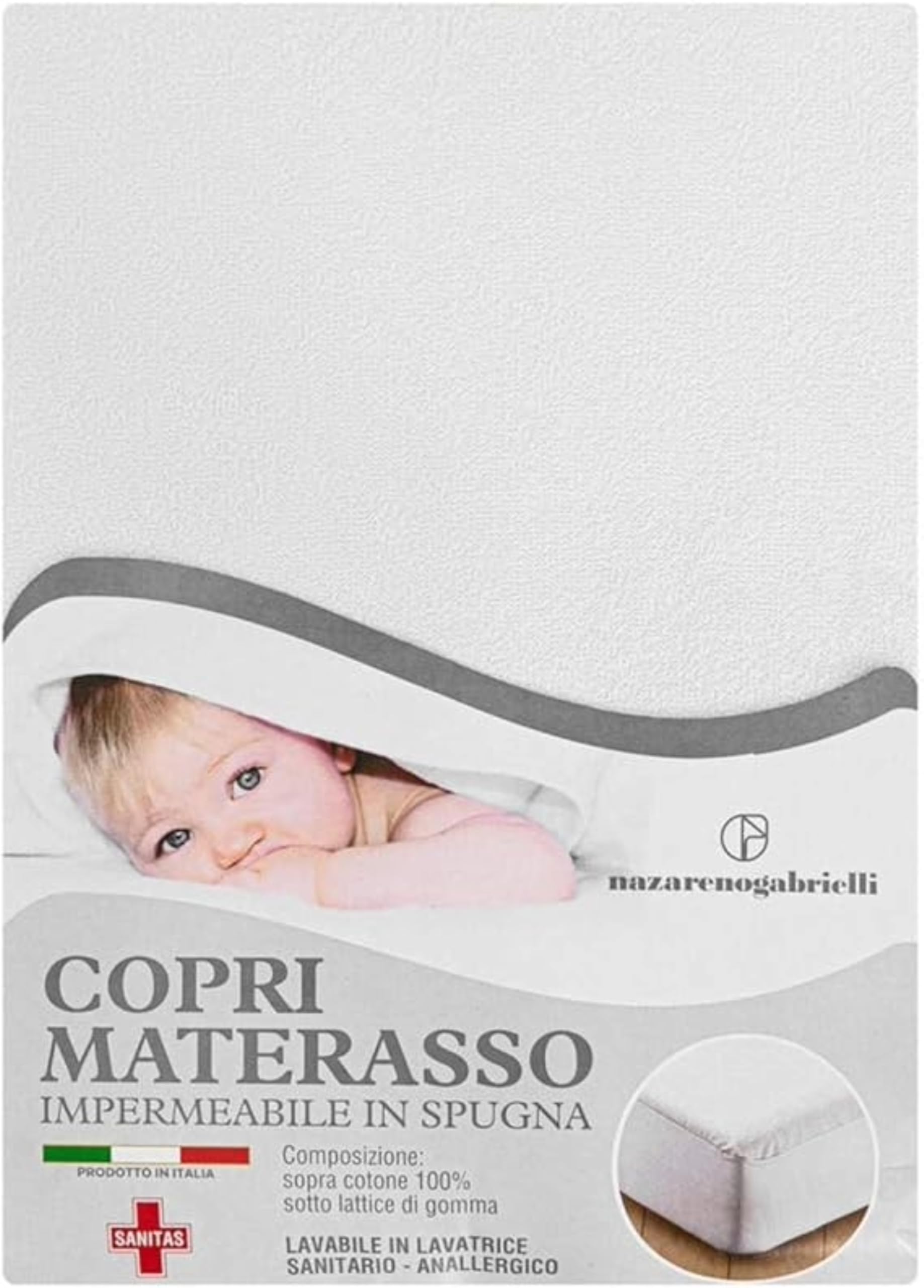 Proteggi materassino lettino,coprimatersasso impermeabile con angoli.Misura 60X120,made in Italy.L'igiene del bambino prima di tutto.