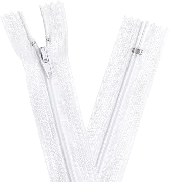 YAKA 60pcs 10 Inch White Nylon Coil Zippers Sewing Zippers Bulk for Tailor Sewing Bags Garment Crafts DIY Accessories
