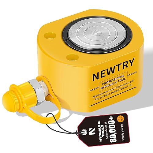 NEWTRY Gato hidráulico 10T, perfil bajo portátil, 0.43' Ram, para la construcción naval, puente, construcción