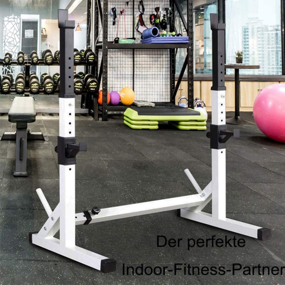Supporto per bilanciere, regolabile da 80 a 150 cm, con supporto di sicurezza, per squat e panca a casa, struttura triangolare stabile