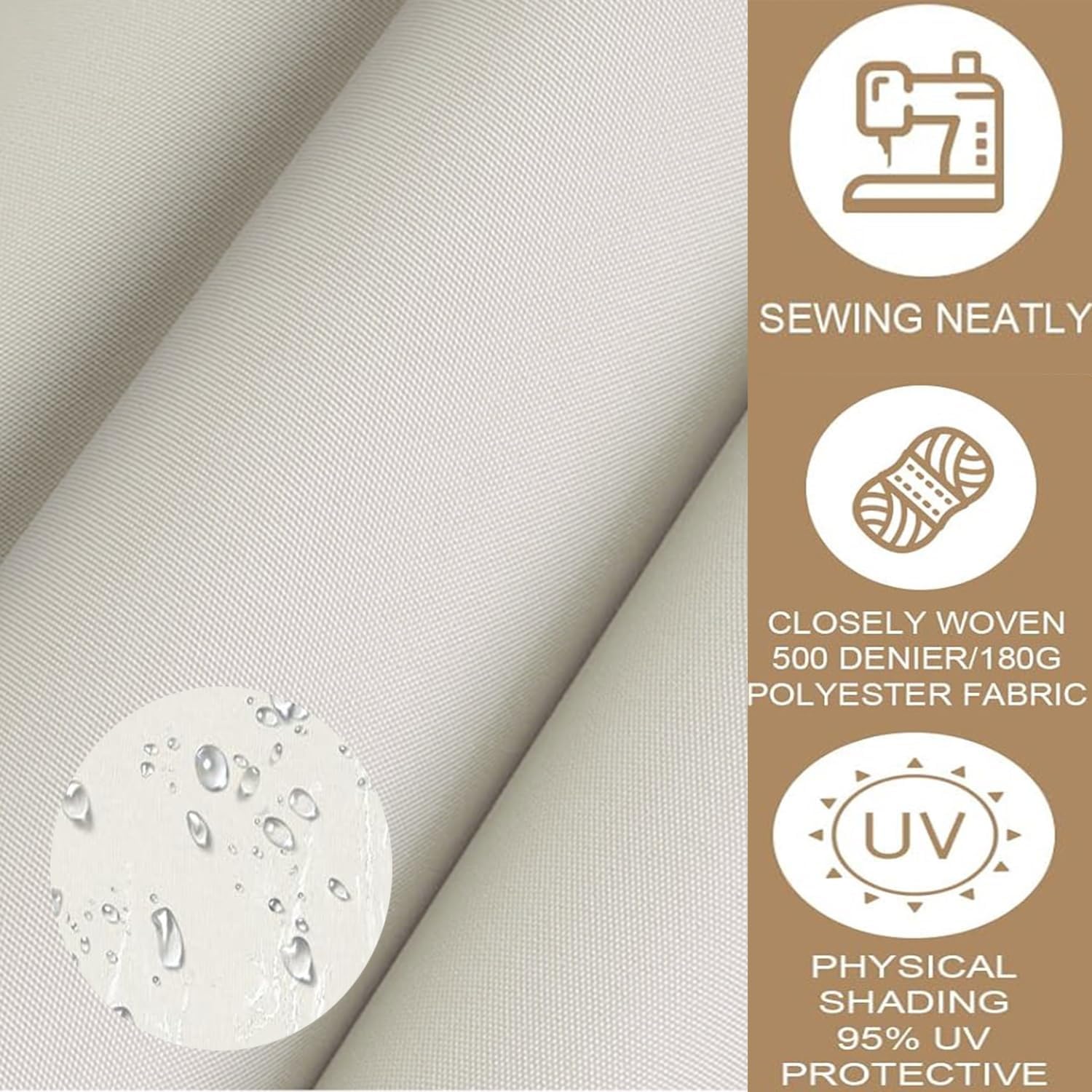 Patio Umbrella Cover Canopy Replacement Top For 6 Ribs, Fade Resistant Tear Resistant Outdoor Table Market Umbrella Canopy Cloth For Lawn Garden Backyard Sand Pool