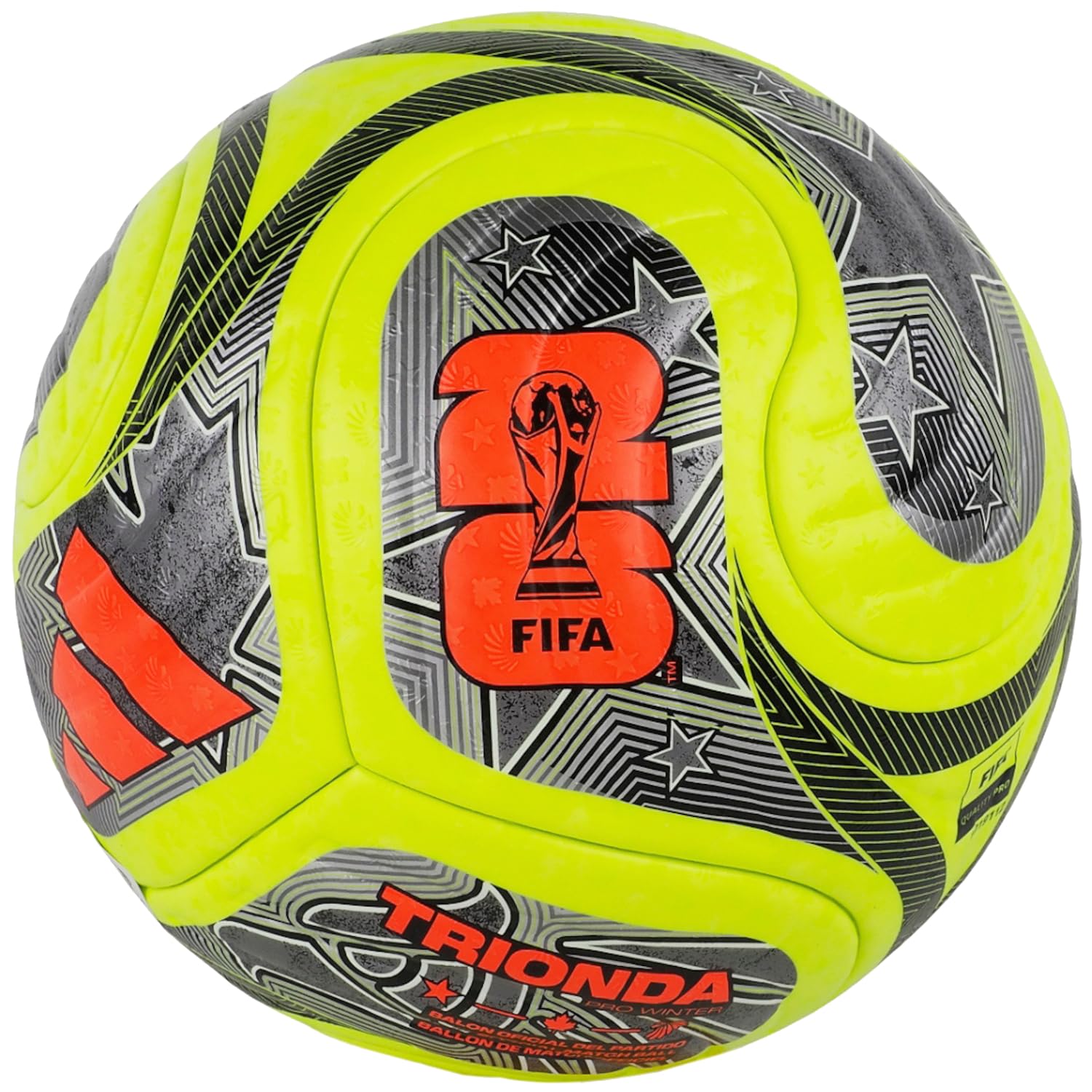 adidas FIFA World Cup 26 Trionda FIFA Quality Pro Winter Ball JD8023 - Balón de fútbol Unisex, Color Amarillo, Talla 5