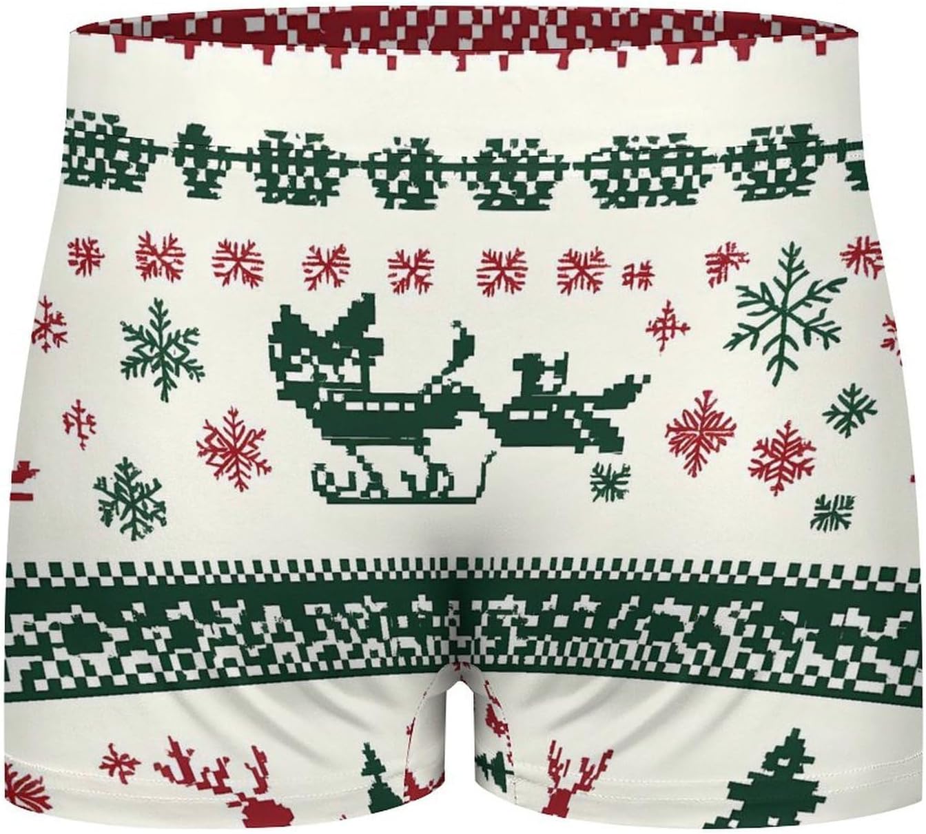 Christmas Santas Sleigh Classic Mens Underwear Boxer Briefs Soft Stretch Shorts Printing