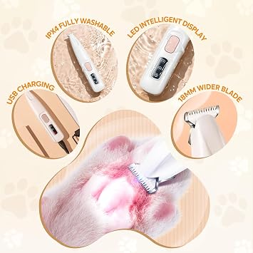Pet MicroPrecision Trimmer, 2026 New Rechargeable Pet Trimmer, Waterproof Dog Hair Clipper for Home Use, Multifunctional Cordless Pets Clipper for Pets Owners (1)