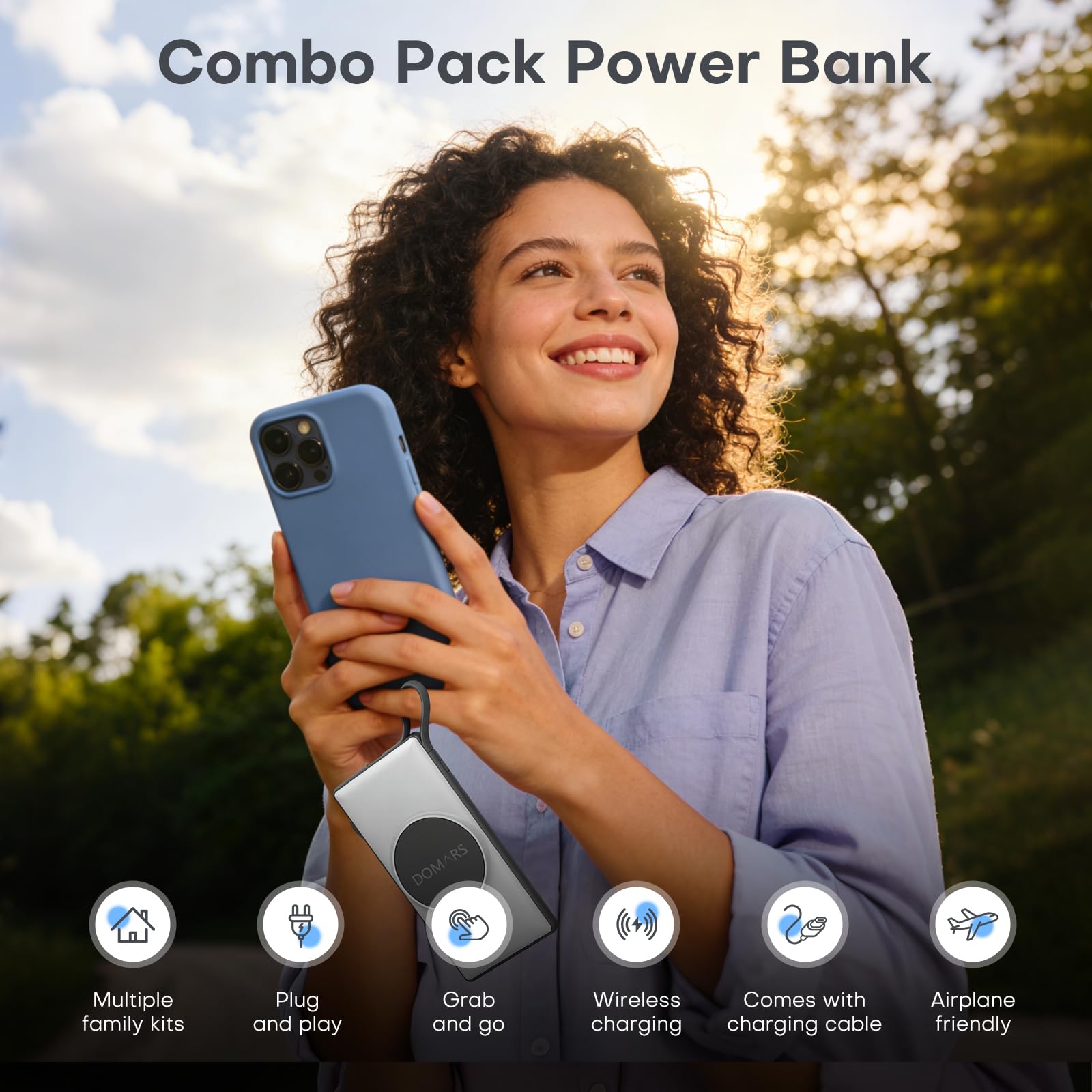 Estación de Carga con 8x10000mAh Batería Magnética Portátil,Power Bank Carga Magnética, Cables Tipo-C y Apple Integrados, 12 Protecciones para iPhone 17/16/15/14/13/12 (Blanco)