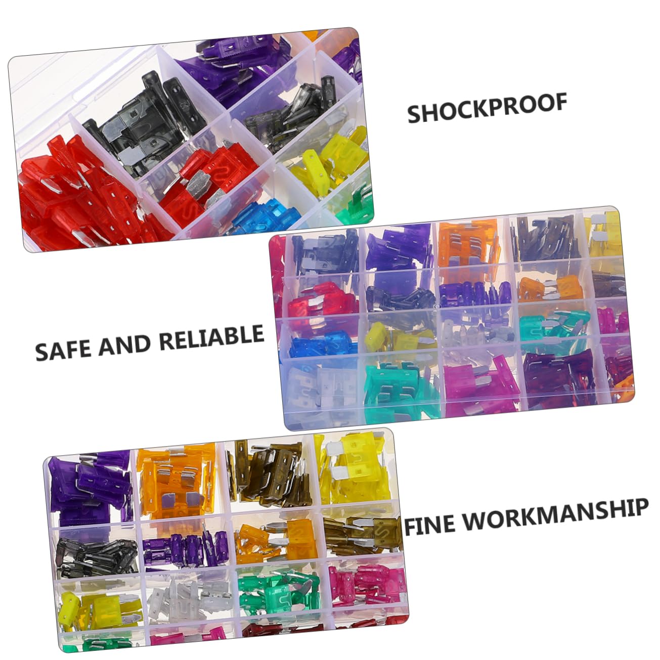 MAGICLULU 250pcs Aluminum Auto Fuses Assortment Kit with Standard Blades Includes Puller for Easy Replacement Suitable for Cars Trucks Rvs Boats More