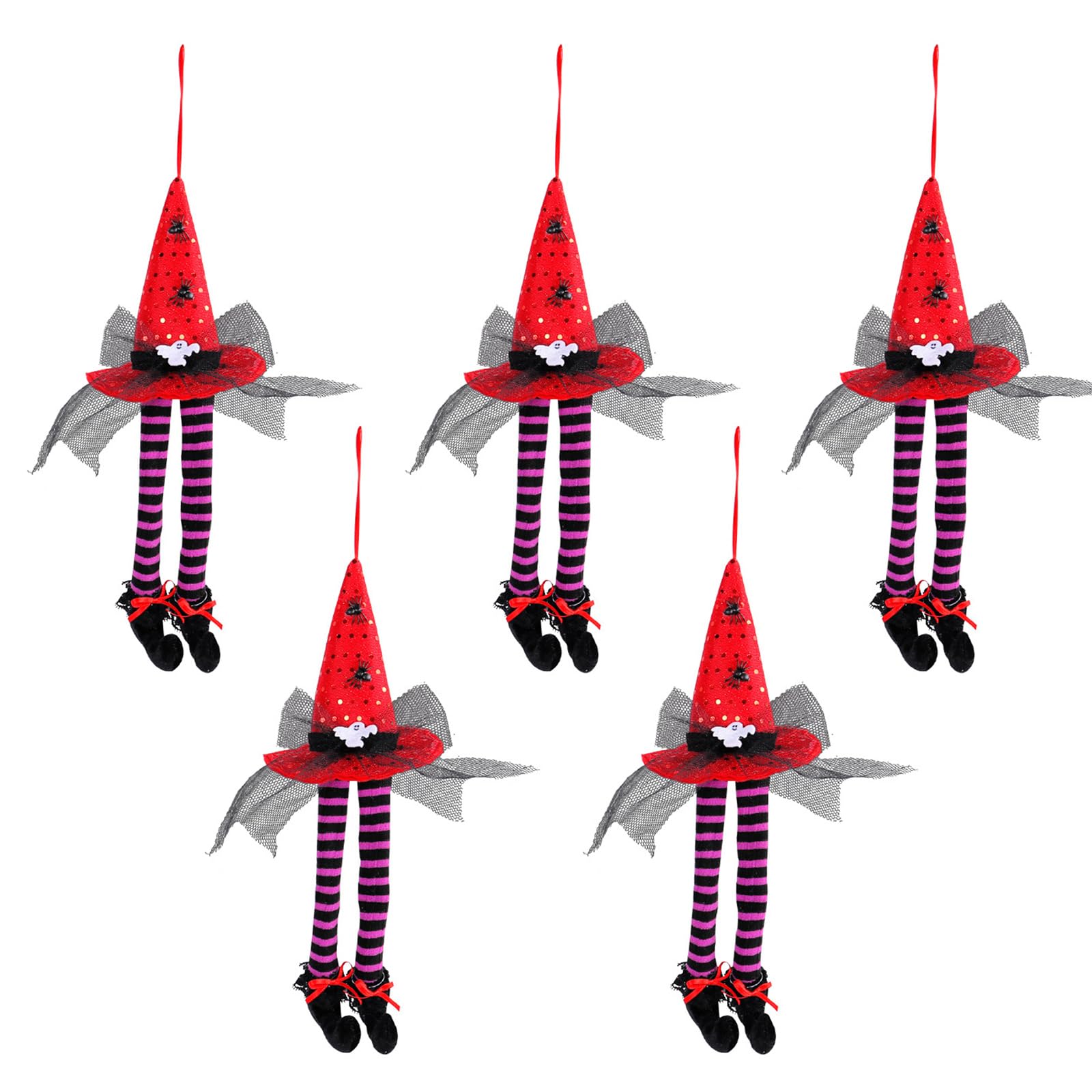5 Pieces Witch Hat Window Hangings Eye Catching Ornament for Halloween Parties Colorful Decorative Pendant for Home Window Hanging Ornament