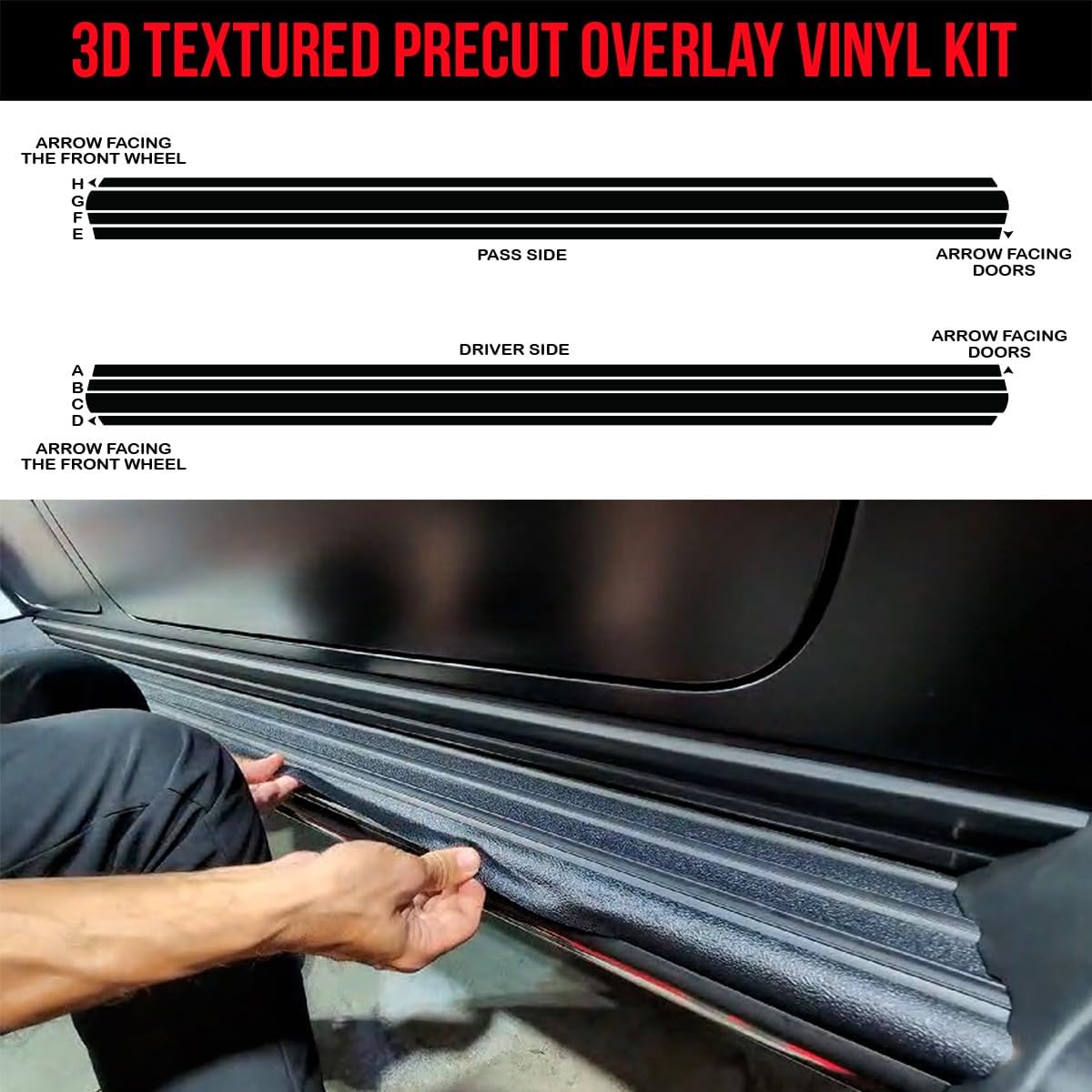 G Wagon G500 G550 G63 W463 W464 Black Out Side Step Running Board Chrome Delete DIY Vinyl Wrap Kit by TOProtect
