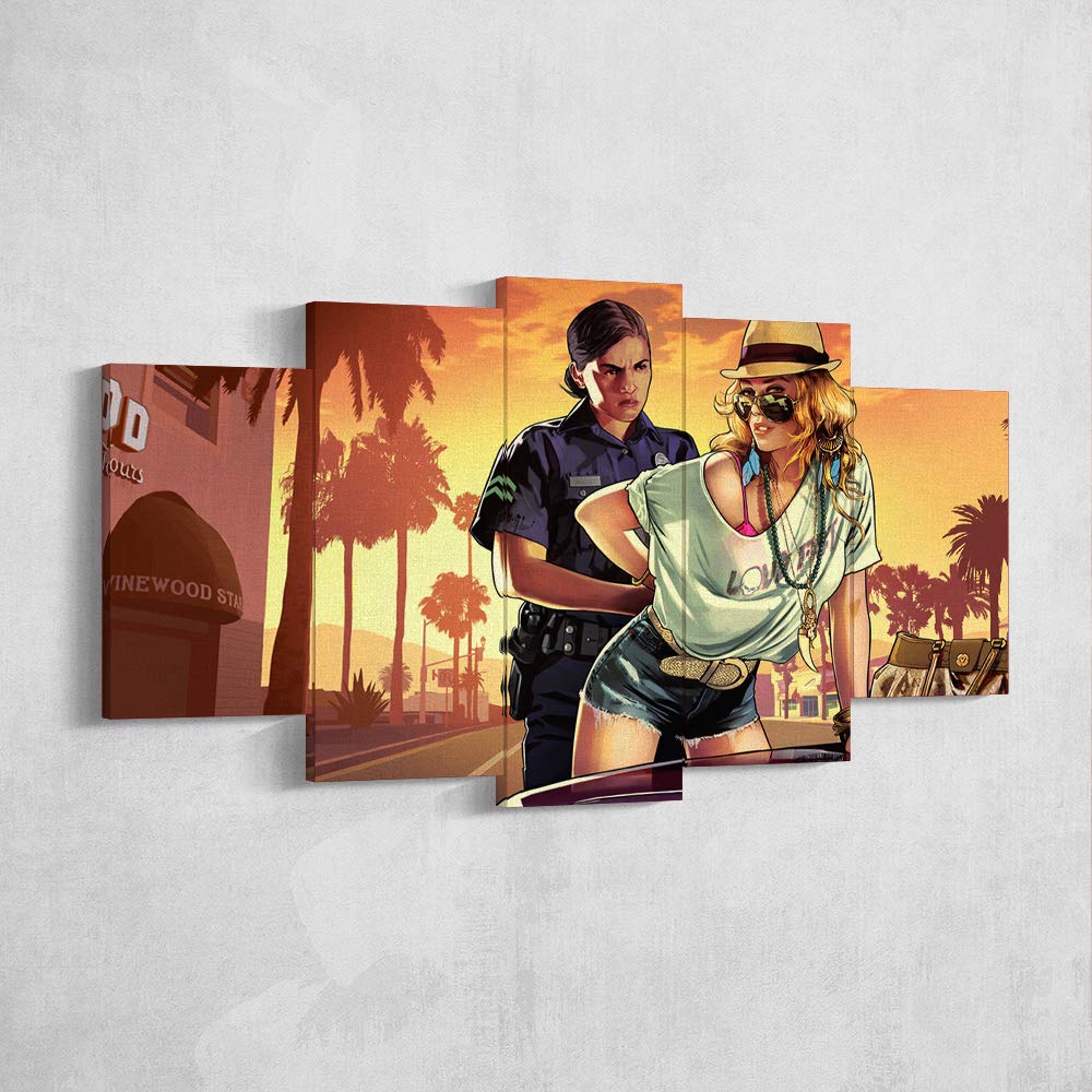 No.275フレーム付きキャンバスアート　アートポスター　GTA5 グラセフ BA-CO GTA Wall Art - GTA 5 Piece Canvas Wall Art, Gaming Canvas