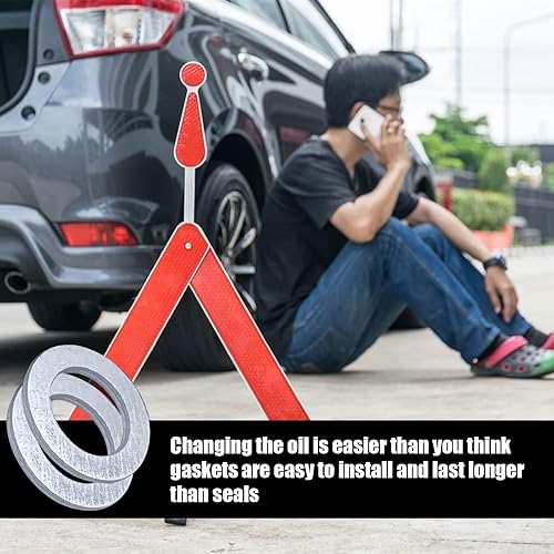 Miniatura 5 de ZKFAR Paquete de 50 juntas de tapón de drenaje de aceite, repuesto de 0.55 pulgadas para Honda, OEM 94109-14000, se adapta a los modelos más