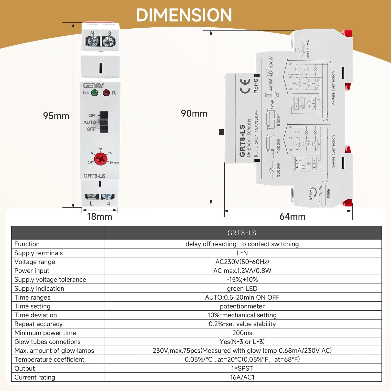 GRT8-LS AC 220V Corridoio Relay Relè Luci Scale Temporizzatore, Timer Interruttore Luce Scala 0,5-20 Minuti Regolabile Per Illuminazione Corridoio