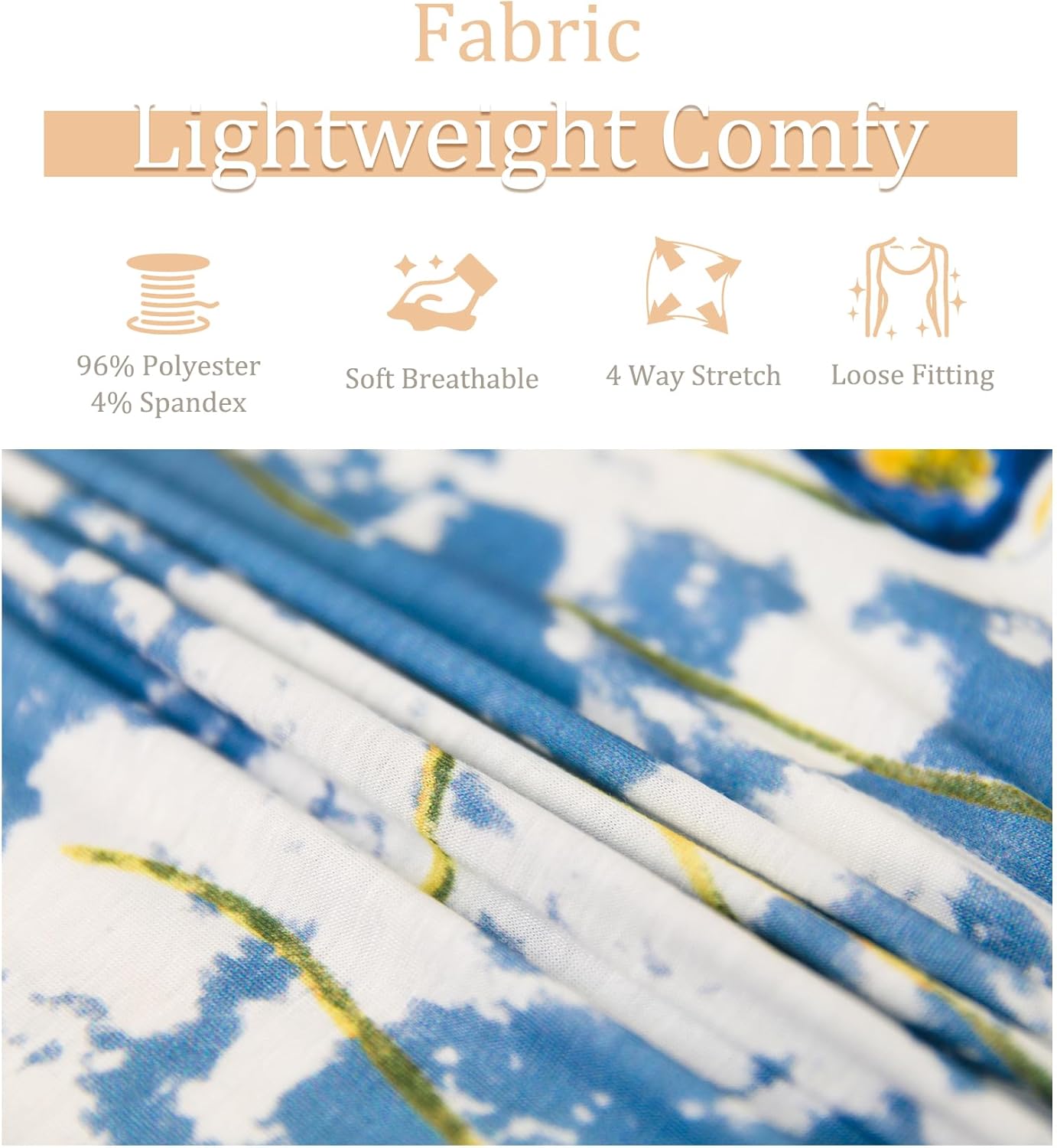 ANYFITTING Tank Top with Built in Bras Women Padded Flowy Loose Camisole Shirt Square Neck Sewn in Medium Support Wide Strap - Image 4