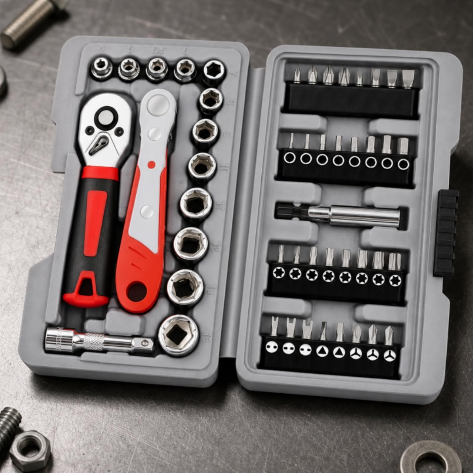 48 Pezzi Kit Cacciavite e Bussole da 1/4