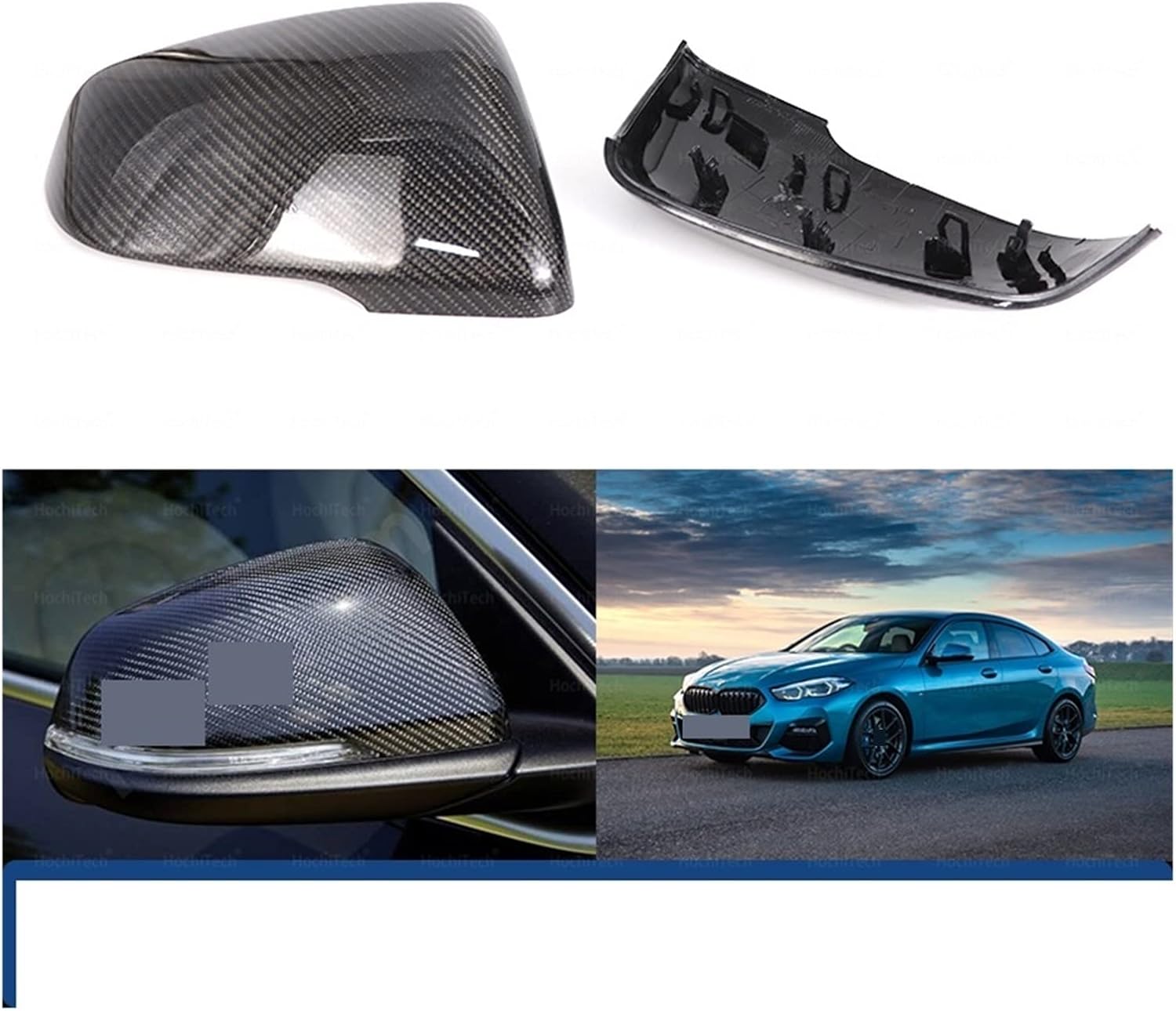 Carbon Fiber Mirror Cover Compatible With BMW 2 Series Gran Coupe F44 2019-22 218i 220i 228i 216d 218d 220d Side Rear View Caps Mirror Cover