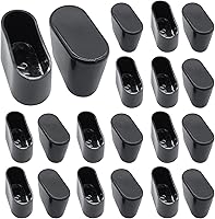 Vista 6 de Bivethoi 20 protectores ovalados para patas de muebles de 2 x 1.1 pulgadas, almohadillas de goma negras para patas de silla, tapas de patas negras