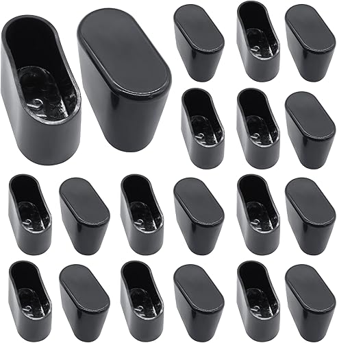 Miniatura 6 de Bivethoi 20 protectores ovalados para patas de muebles de 2 x 1.1 pulgadas, almohadillas de goma negras para patas de silla, tapas de patas negras